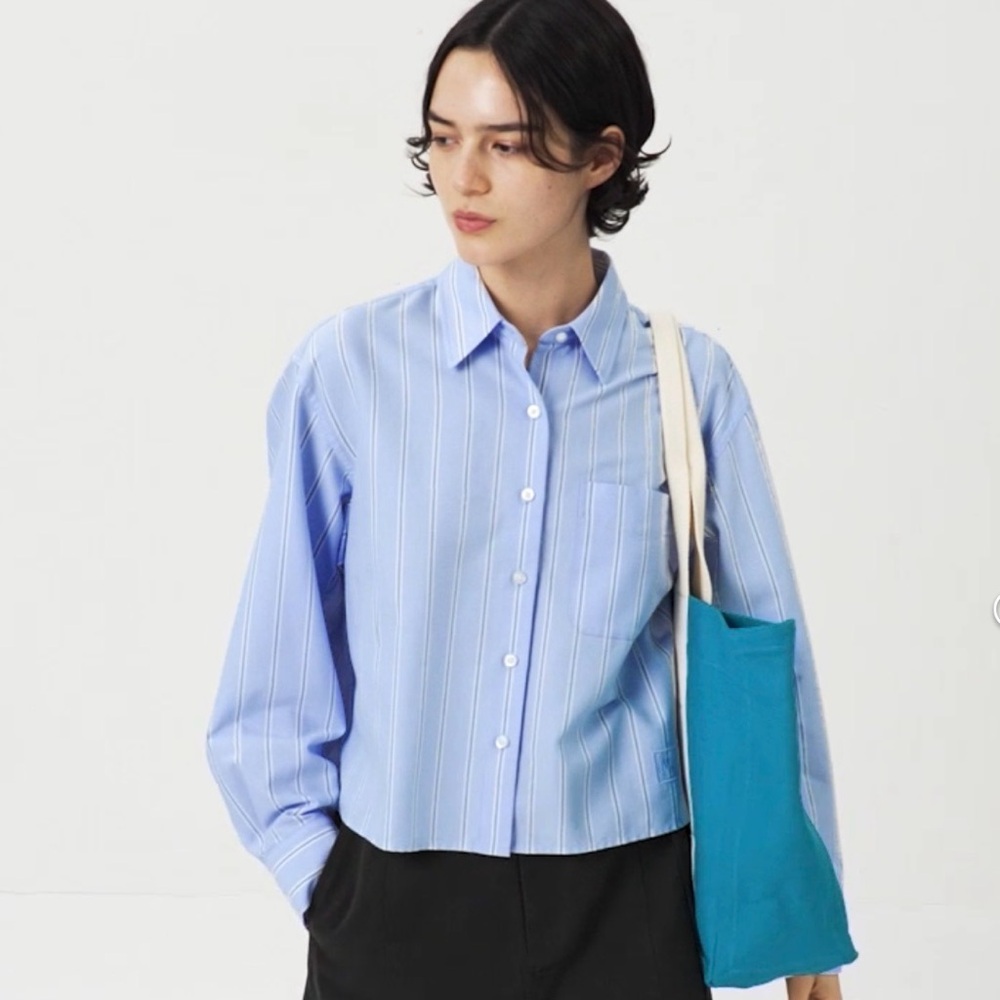 Uniqlo | J.W. Andersen Oxford Boxy Cropped Striped Shirt